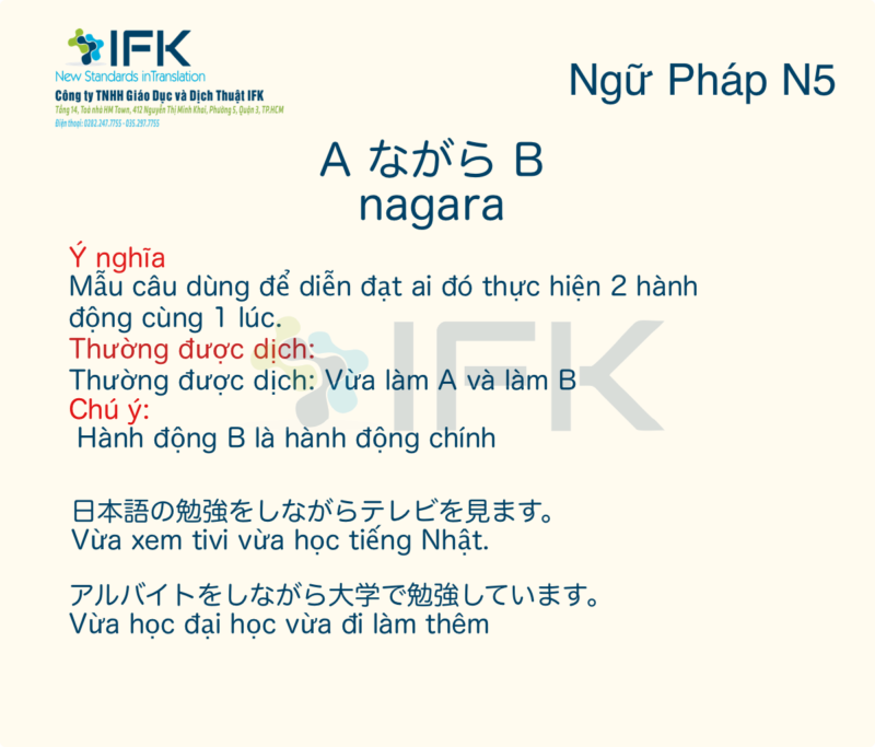 Ngu Phap N5 Aながらb