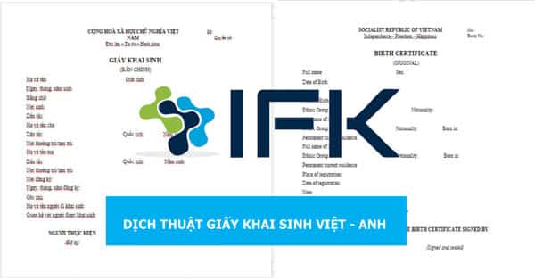 Dịch công chứng giấy khai sinh Việt - Anh