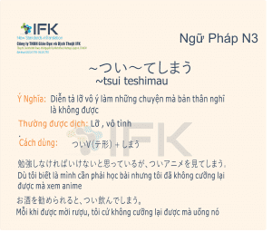 ngữ pháp N3-tsui-teshimau
