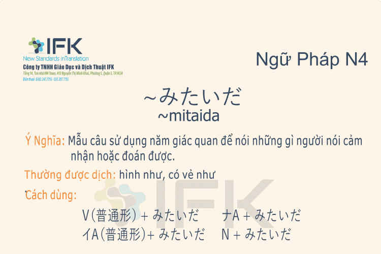 Ngữ pháp N4 〜みたいだ