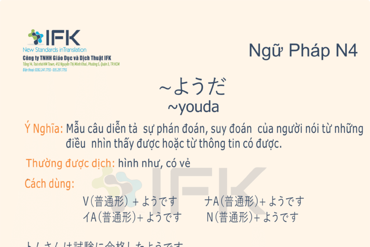 Ngữ pháp N4 〜ようだ