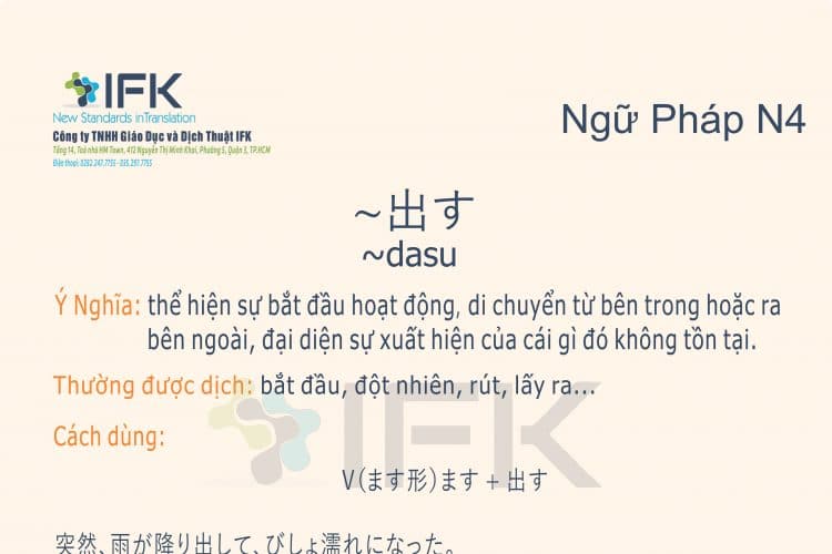 Ngữ pháp N4_dasu
