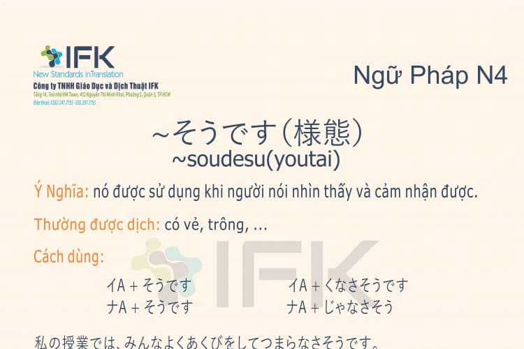 Ngữ pháp N4_soudesu(youtai)