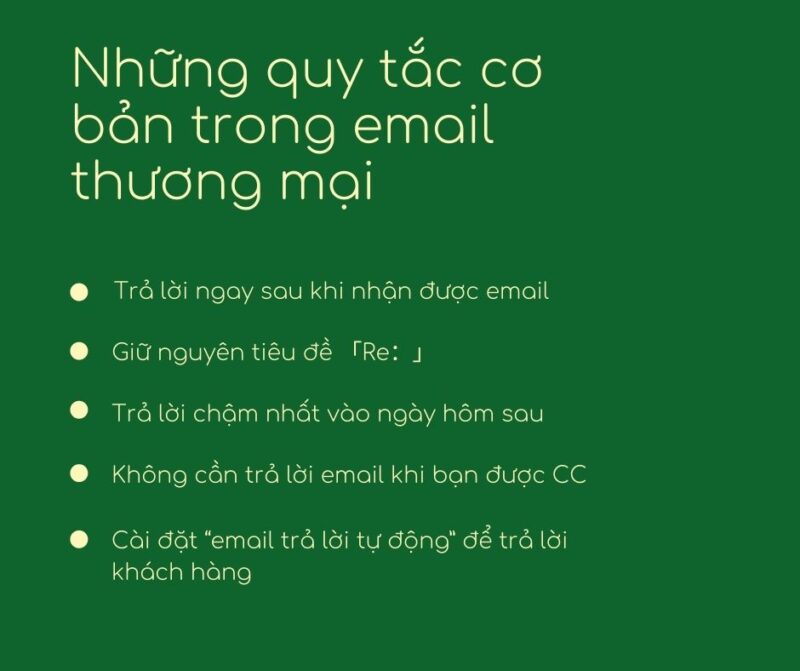 Những quy tắc cơ bản trong email thương mại