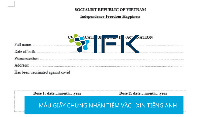 Mẫu Dịch Giấy Chứng Nhận Tiêm Vắc-xin tiếng Anh