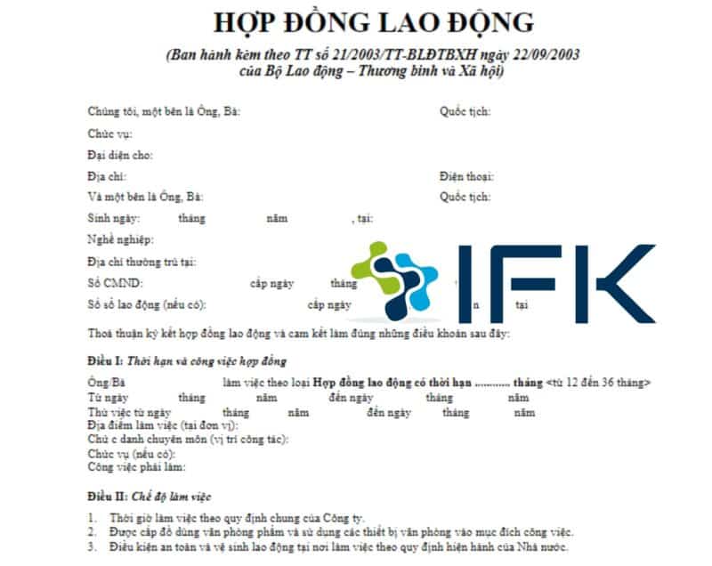 Mẫu hợp đồng lao động