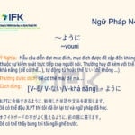 Ngữ pháp N4 ~ように Để