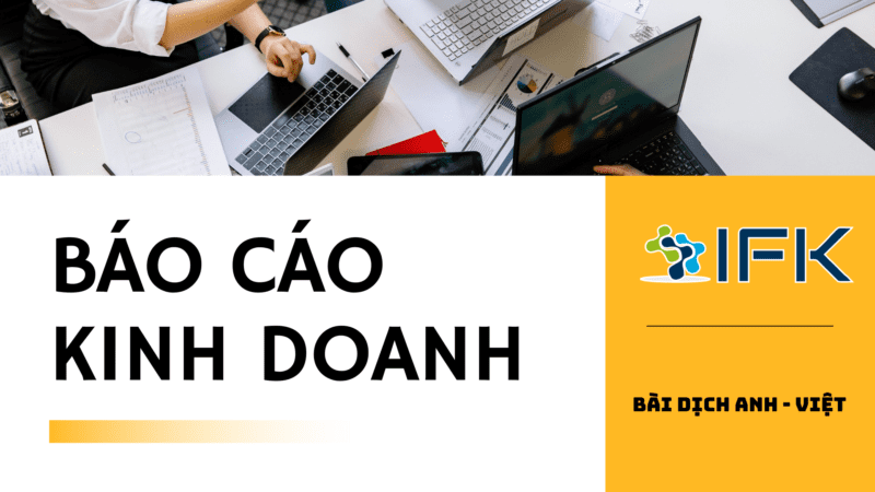 DỊCH ANH-VIỆT BÀI BÁO CÁO KINH DOANH