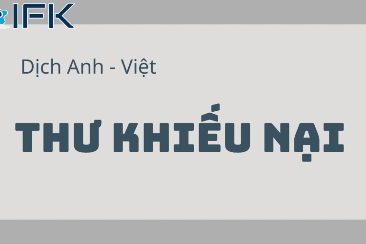 Dịch Anh-Việt thư khiếu nại