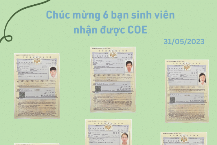 Chúc mừng 6 bạn sinh viên nhận được COE - Du học Nhật Bản - IFK