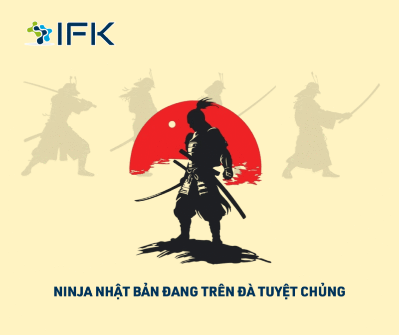 Ninja Nhat Ban dang tren da tuyet chung